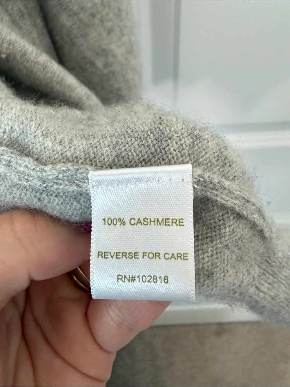 Garnet Hill 100% Cashmere Cardigan Size Medium Light Gray Fall Winter Sweater - Picture 5 of 10